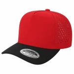 5 Panel Waterproof Hat - RED/BLK