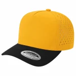 5 Panel Waterproof Hat - GOLD/BLK