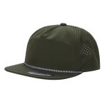 5-Panel Waterproof Hat W/ Rope - OLIVE