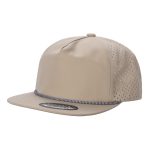 5-Panel Waterproof Hat W/ Rope - KHAKI