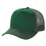 TC MESH BACK & SUEDE BILLS - D. GREEN