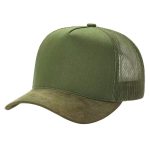 TC MESH BACK & SUEDE BILLS - OLIVE