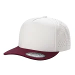 5 Panel Waterproof Hat - TAN/WINE