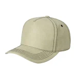5 Panel Leather Cap - TAN