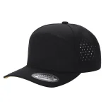 6 Panel Laser Vented Hat - BLACK
