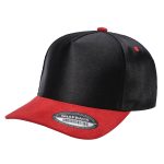 Satin Snapback Suede Bills - BLACK/RED