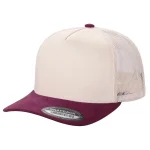 TC MESH BACK & SUEDE BILLS - TAN/WINE