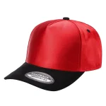 Satin Snapback Suede Bills - RED/BLACK