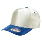 Satin Snapback Suede Bills - TAN/ROYAL