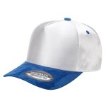 Satin Snapback Suede Bills - WHITE/ROYAL