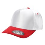 Satin Snapback Suede Bills - WHITE/RED