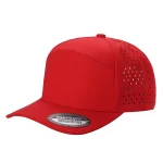 6 Panel Laser Vented Hat - RED