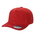 SUEDE HAT - 5 Panel - RED