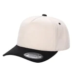 SUEDE HAT - 5 Panel - TAN/BLK