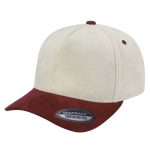 SUEDE HAT - 5 Panel - TAN/WINE
