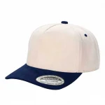 SUEDE HAT - 5 Panel - TAN/NAVY