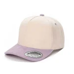 SUEDE HAT - 5 Panel - TAN/LAVENDER