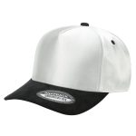 Satin Snapback Suede Bills - WHITE/BLACK
