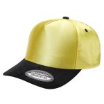 Satin Snapback Suede Bills - GOLD/BLACK