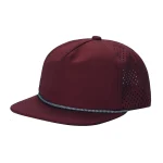 5-Panel Waterproof Hat W/ Rope - WINE