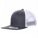 6 PANEL FLAT BILL - Charcoal/white