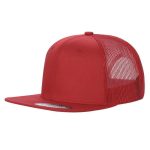 6 PANEL FLAT BILL - RED