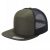 7 Panel Flat Bill Trucker Cap - Olive/blk