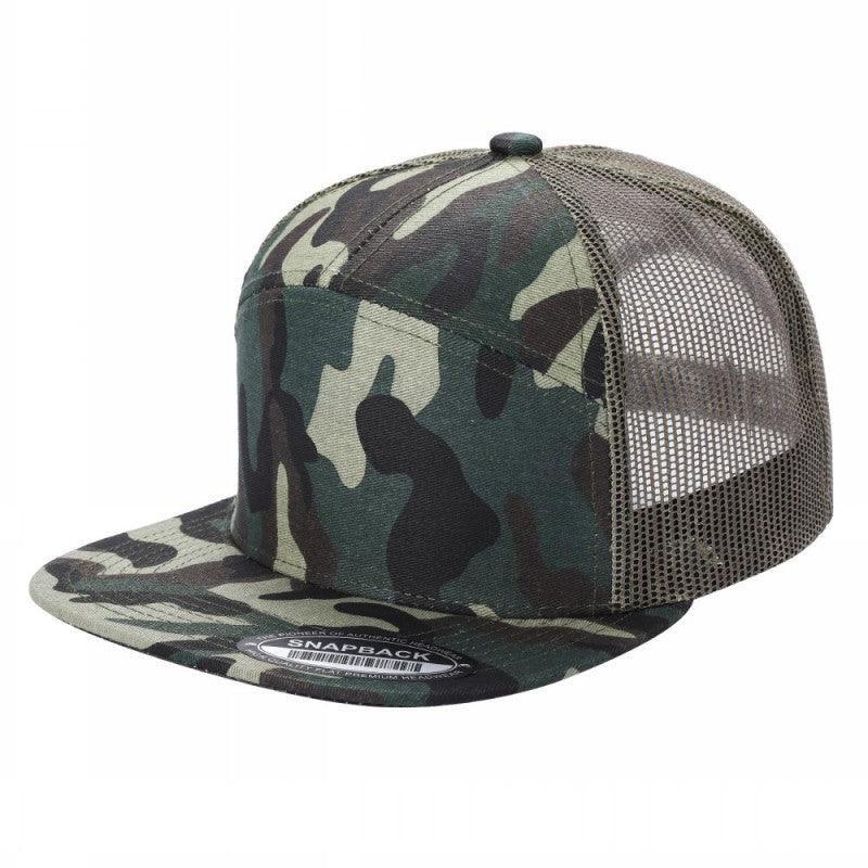 7 Panel Flat Bill Trucker Cap - Image 16
