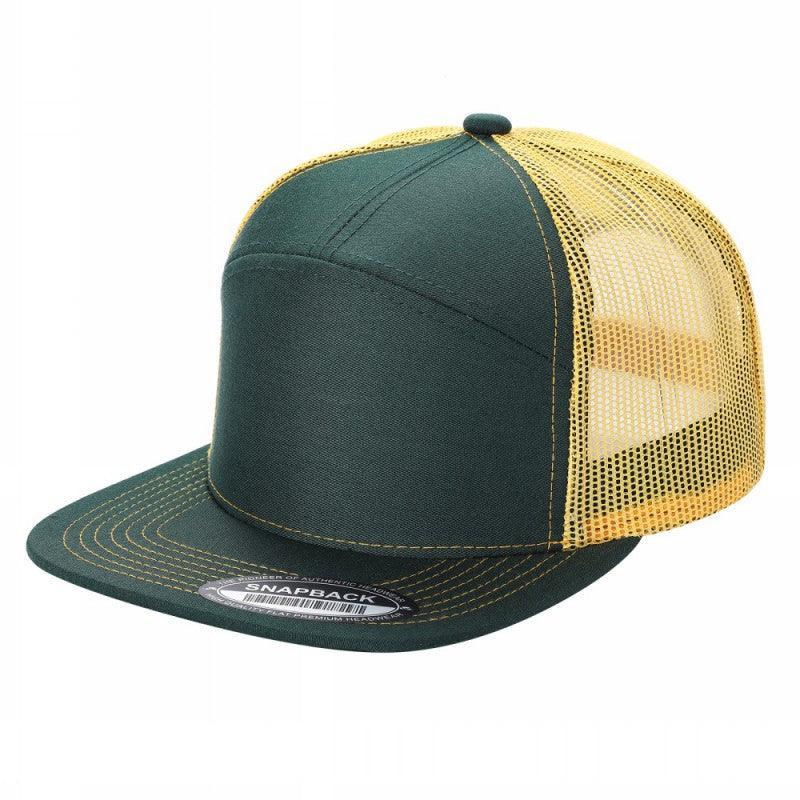 7 Panel Flat Bill Trucker Cap - Image 18