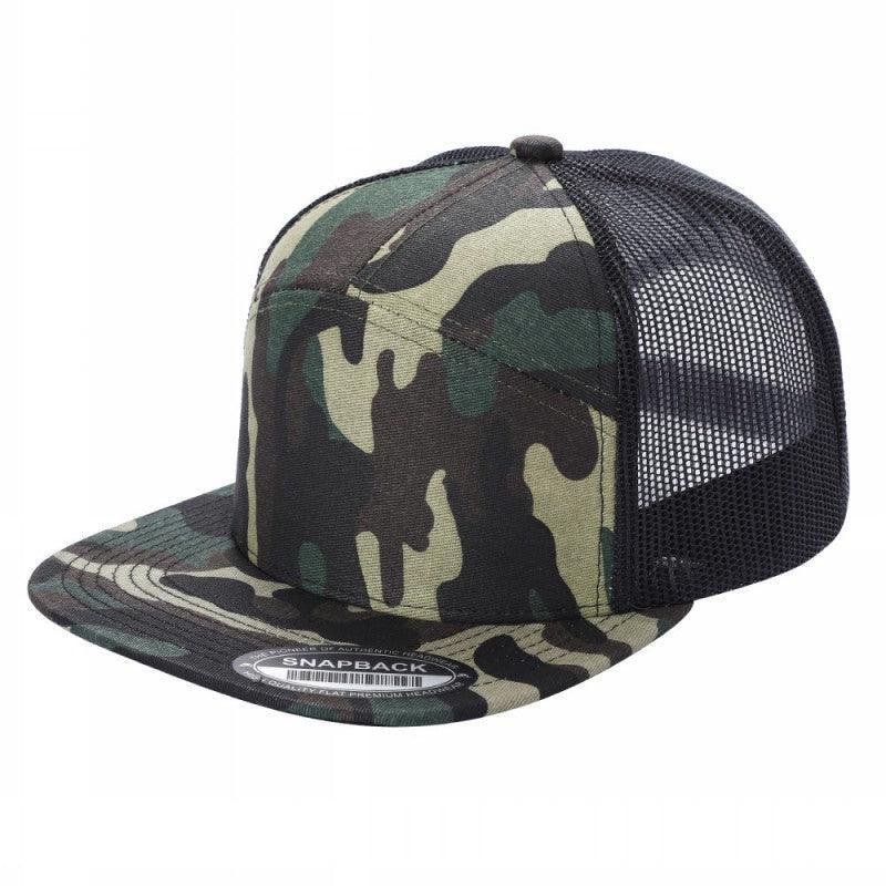 7 Panel Flat Bill Trucker Cap - Image 19