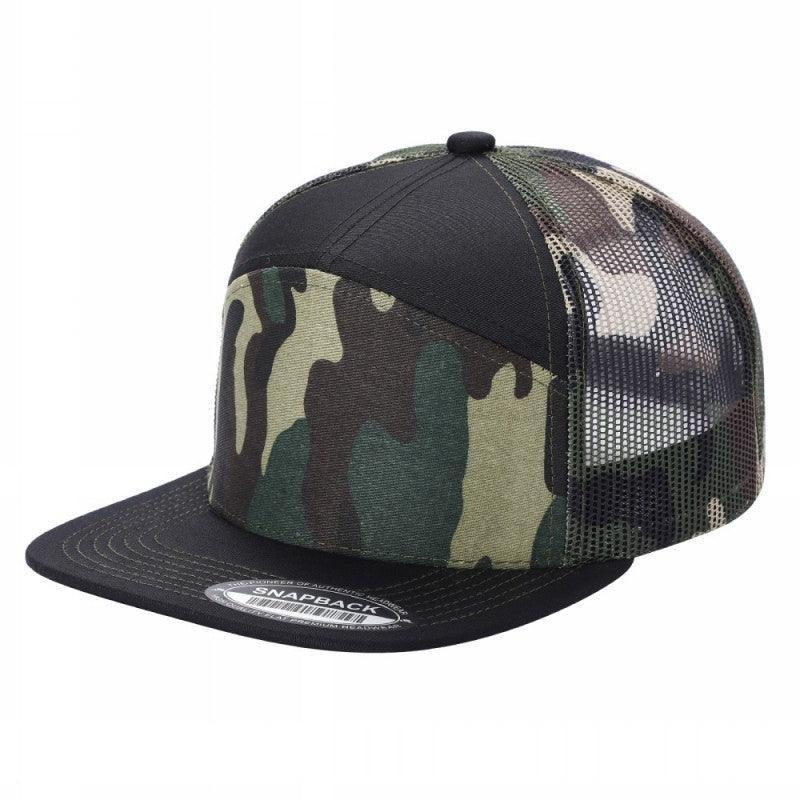 7 Panel Flat Bill Trucker Cap - Image 21
