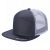 7 Panel Flat Bill Trucker Cap - Charcoal/wht