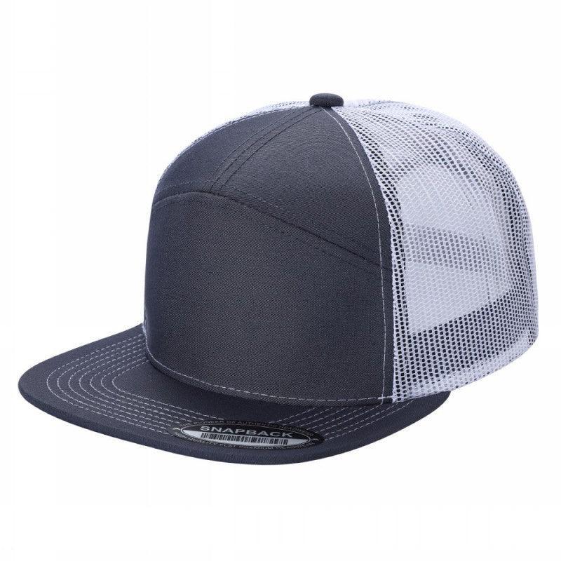 7 Panel Flat Bill Trucker Cap - Image 37