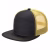 7 Panel Flat Bill Trucker Cap - Blk/gold