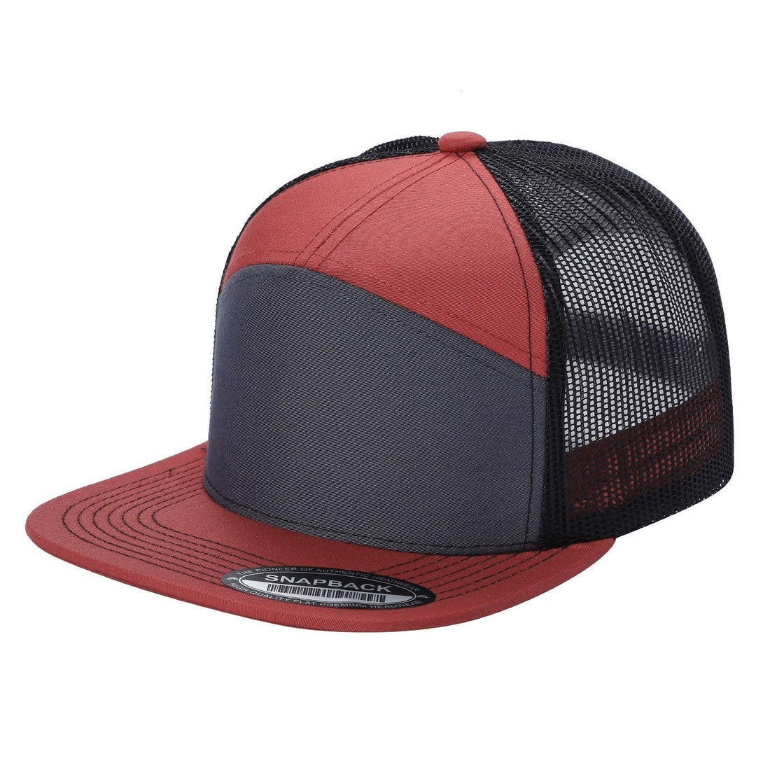 7 Panel Flat Bill Trucker Cap - Image 47