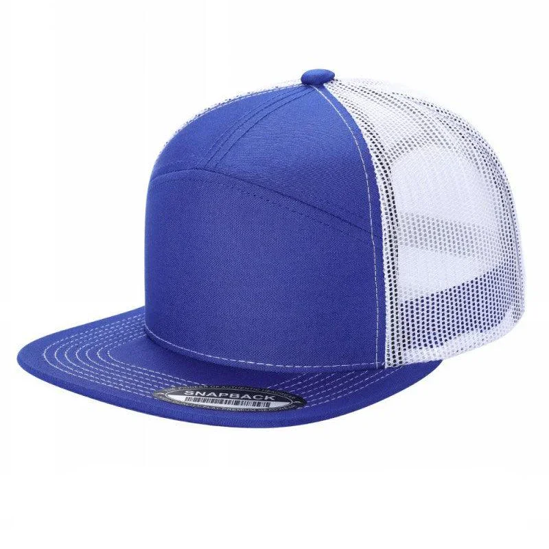 7 Panel Flat Bill Trucker Cap - Image 2