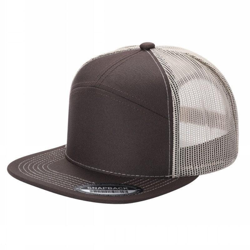 7 Panel Flat Bill Trucker Cap - Image 9