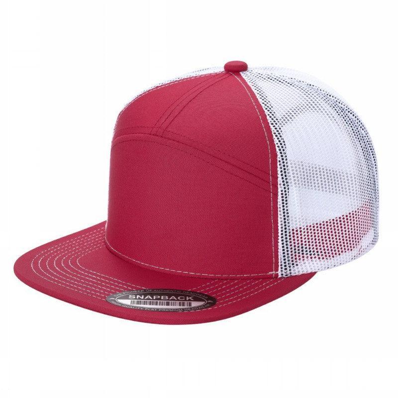 7 Panel Flat Bill Trucker Cap - Image 11