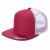 7 Panel Flat Bill Trucker Cap - Red/wht