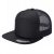 7 Panel Flat Bill Trucker Cap - Black