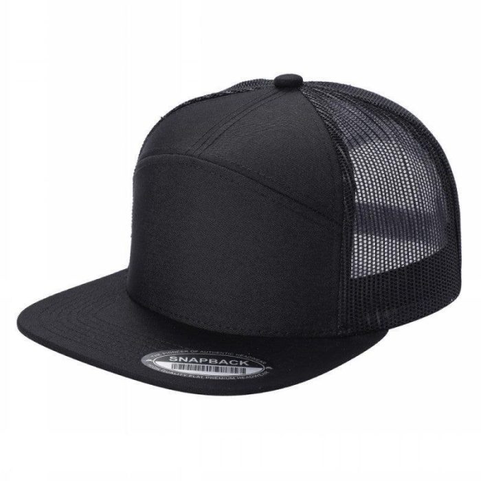 7 Panel Flat Bill Trucker Cap