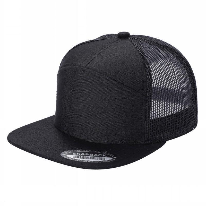 7 Panel Flat Bill Trucker Cap
