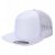 7 Panel Flat Bill Trucker Cap - White