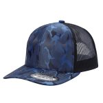 6 Panel Trucker Mesh Snapback - CAMO-ROY/BLK