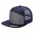 7 Panel Flat Bill Trucker Cap - D.H.GREY/NAVY