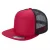 7 Panel Flat Bill Trucker Cap - Red/BLK