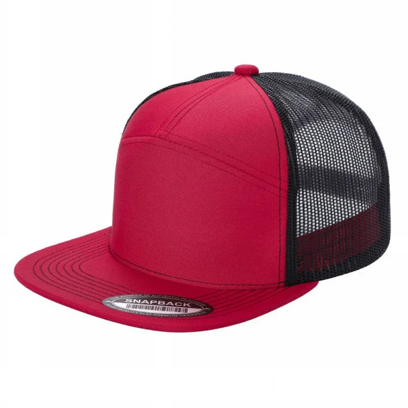 7 Panel Flat Bill Trucker Cap - Image 60