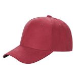 Suede Hat - 6 Panel - RED