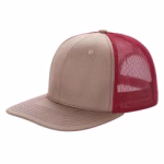 6 Panel Trucker Mesh Snapback - KHI/RED