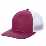 6 Panel Trucker Mesh Snapback - WINE/WHT